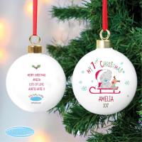 Personalised My 1st Christmas Tiny Tatty Teddy Sleigh Bauble Extra Image 1 Preview